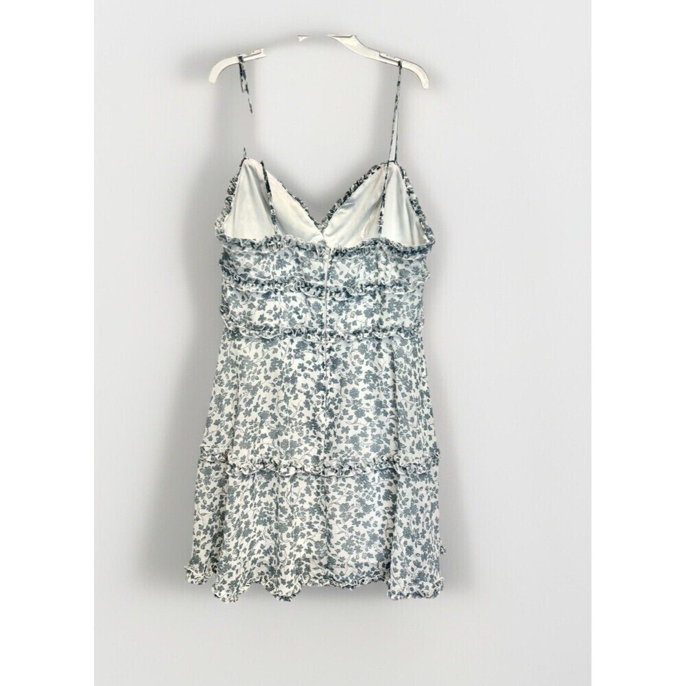 B Smart Y2K Babydoll Floral Cottage White Blue Girly Milkmaid Mini Dress Large - Picture 5 of 9